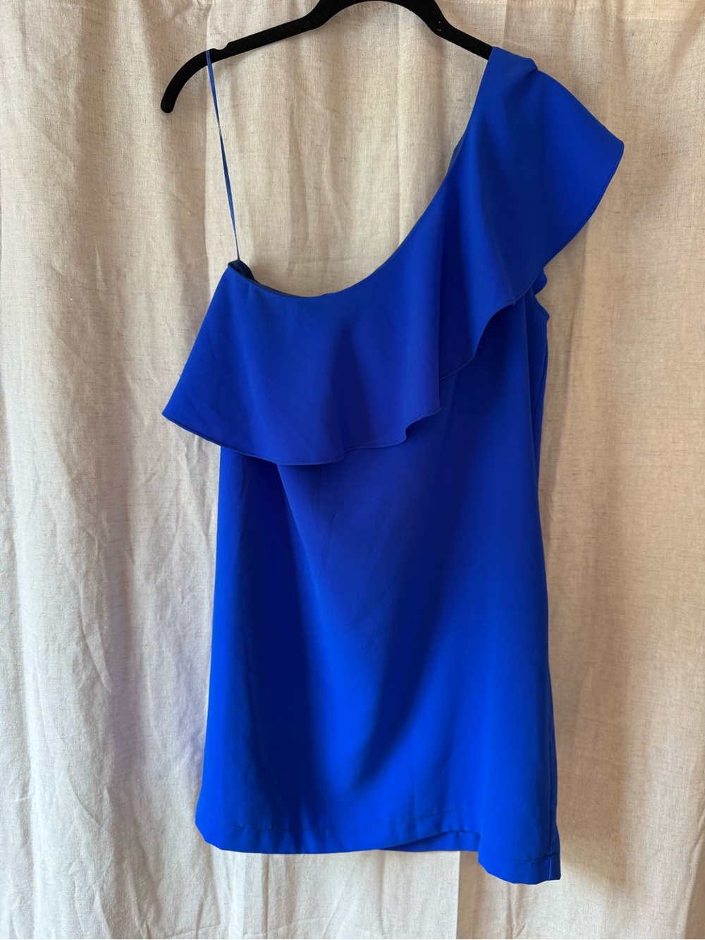 Sugarlips One-Shoulder Ruffle Dress - Cobalt Blue